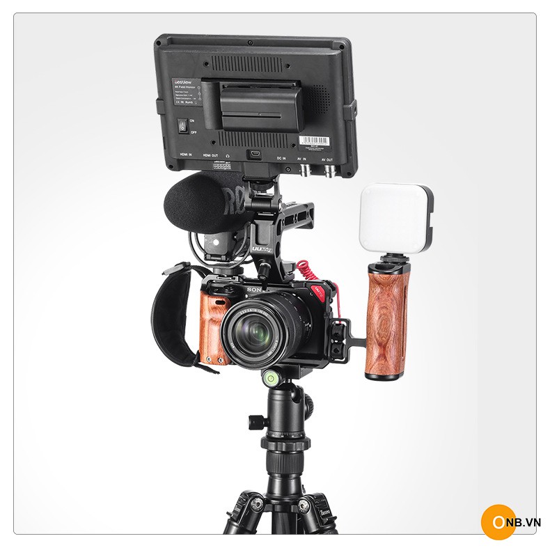 Uurig Cage Khung máy ảnh Sony A6300 A6400 kèm báng gỗ 2021