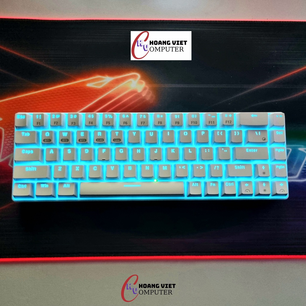 Bàn phím cơ không dây RF68 RGB rất đẹp - Bluetooth 5.0 | Wireless 2.4G | Dây type C