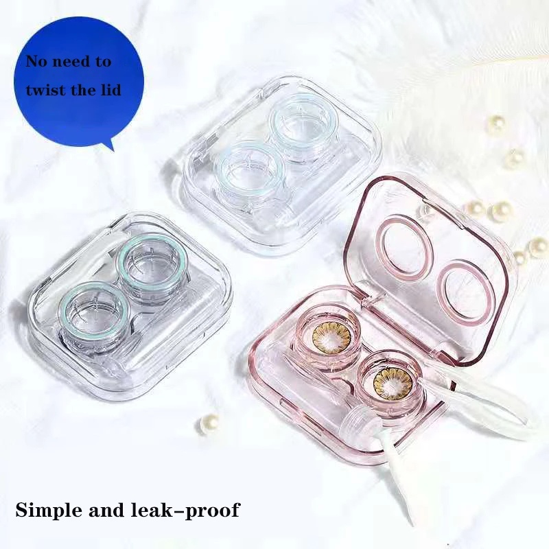 Hộp đựng kính áp tròng mini trong suốt phong cách mới tiện lợi dành cho nam và nữ