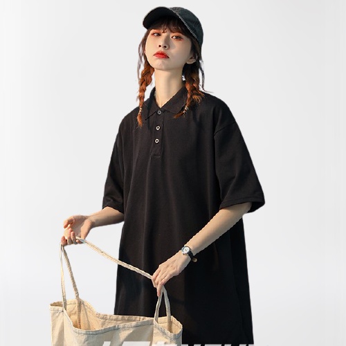 Áo polo Unisex nam nư Bingshop cổ cao tay lỡ hàng có size