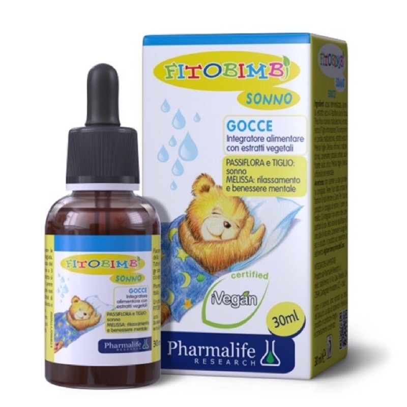 [Chính hãng] Siro thảo dược Fitobimbi Sonno Bimbi Ý giúp bé ngủ ngon lọ 30ml, hsd 2024