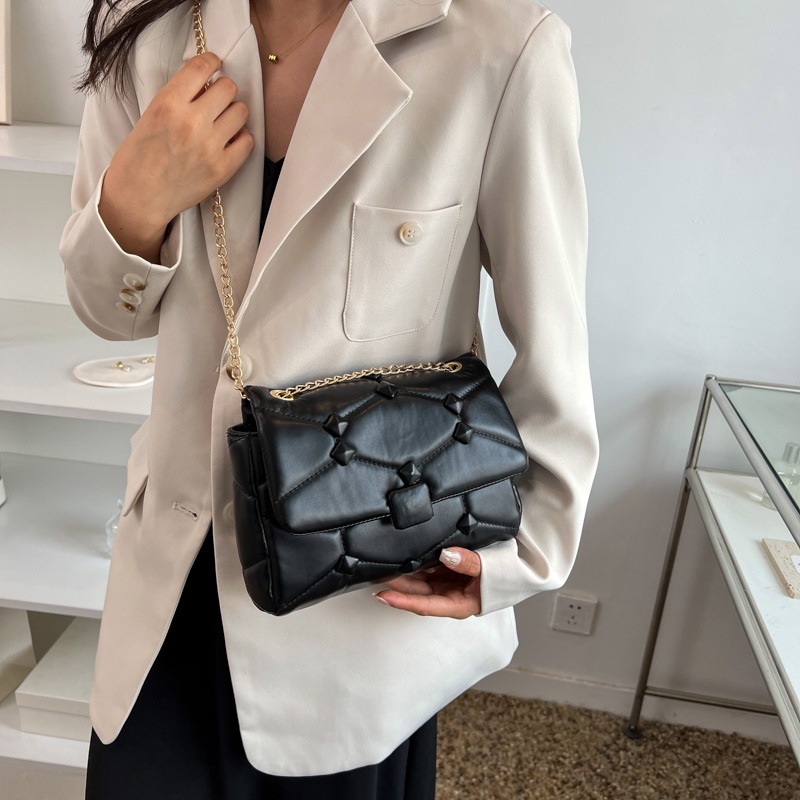 Túi Đeo JASMIN NOIR Chéo Da PU Dây Mắt Xích Thời Trang Nữ