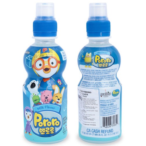 (Date 2022) Nước Pororo Hàn Quốc 235ml 5 vị: Dâu/Táo/Việt quất/Sữa/Trái cây nhiệt đới