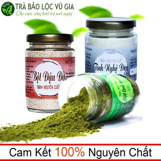 Combo Bột Trà Xanh + Bột Đậu Đỏ + Tinh Nghệ Đen Vũ Gia