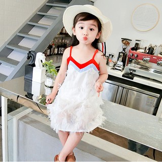 Đầm sát nách một màu cho bé gái