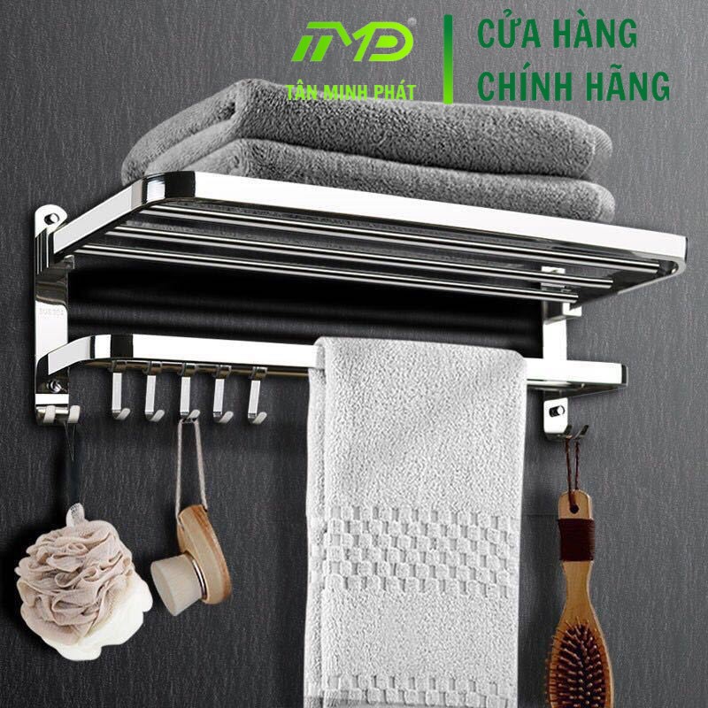 [BÁN CHẠY] Giá để khăn kết hợp treo đồ Inox 304 cao cấp (có ảnh thật)