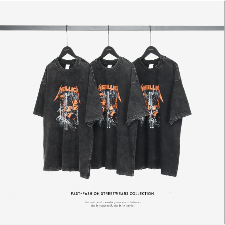 Áo Thun Nam đường phố Vintage Metallica Oversize Nội Địa Cao Cấp(TSLC01)