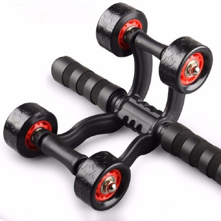 Con lăn tập bụng 4 bánh tặng kèm đệm gối