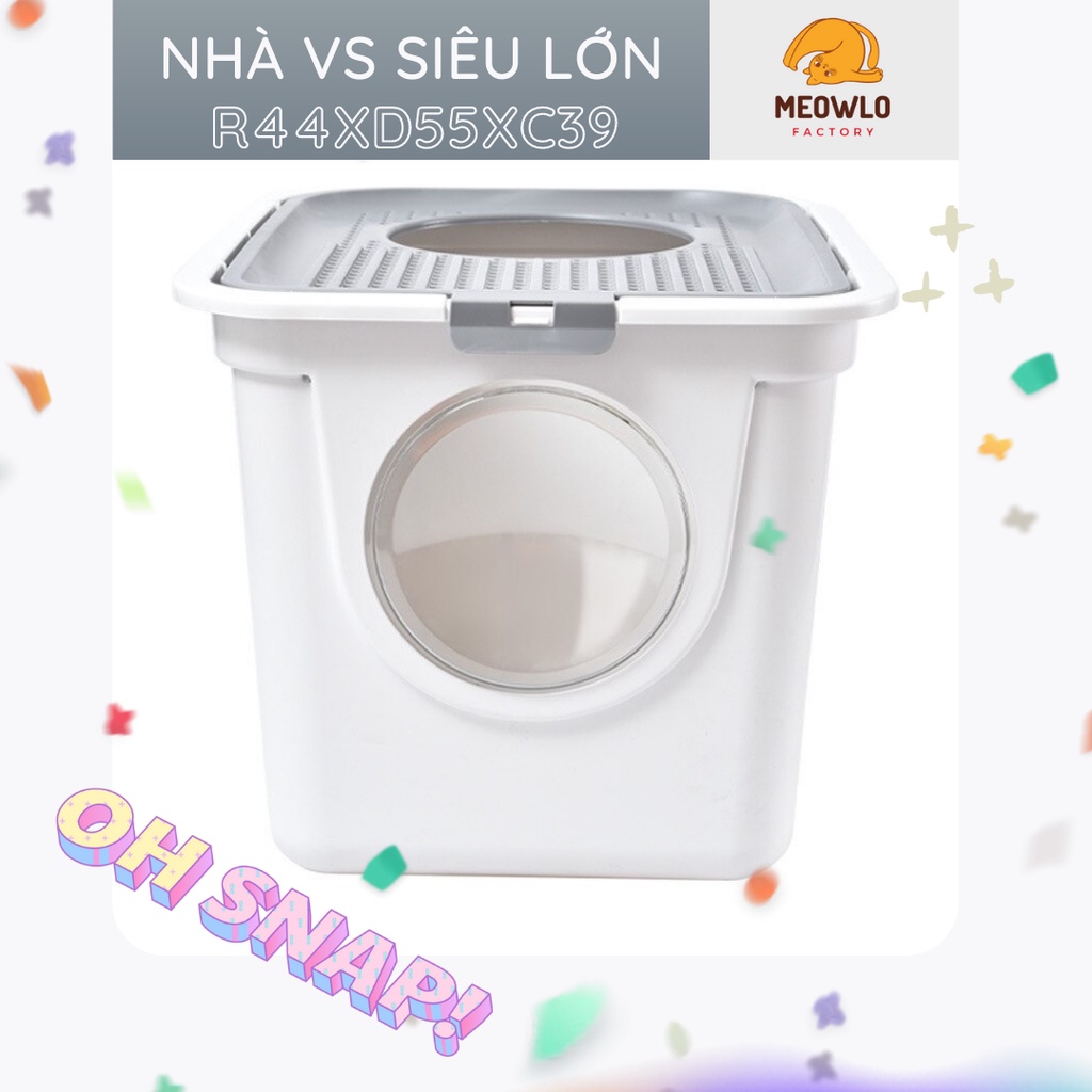 Nhà vệ sinh cho mèo siêu lớn chống văng 100% tặng kèm xẻng ray cát ️🥅️ Hỏa tốc HCM  khay vệ sinh cho mèo lớn