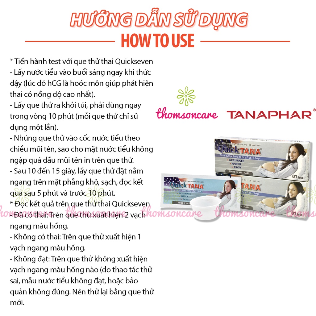 Que thử thai nhanh QUICKTANA - luôn che tên khi giao hàng - test thai nhanh, chính xác Quick Tana