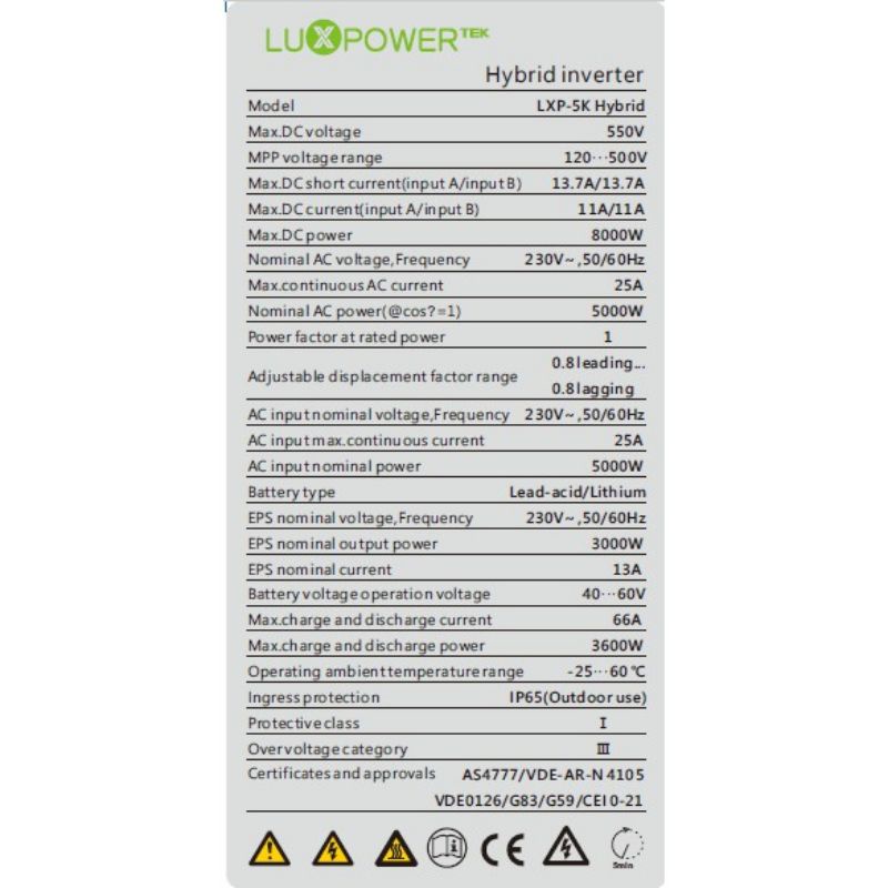 Máy inverter luxpower hybrid 5kw bản cao cấp.