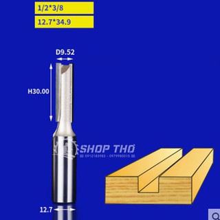 Mũi phay thẳng Tideway 1/2*3/8 (D=9.52mm)