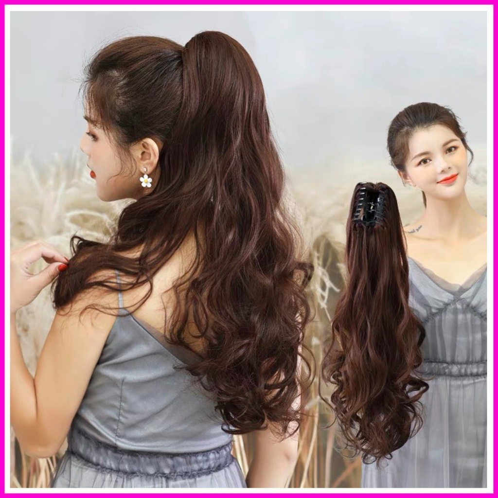 Tóc giả nữ đẹp ngoặm xoăn dợn dài 55cm , đi chơi đi tiệc thoải mái gọn gàng