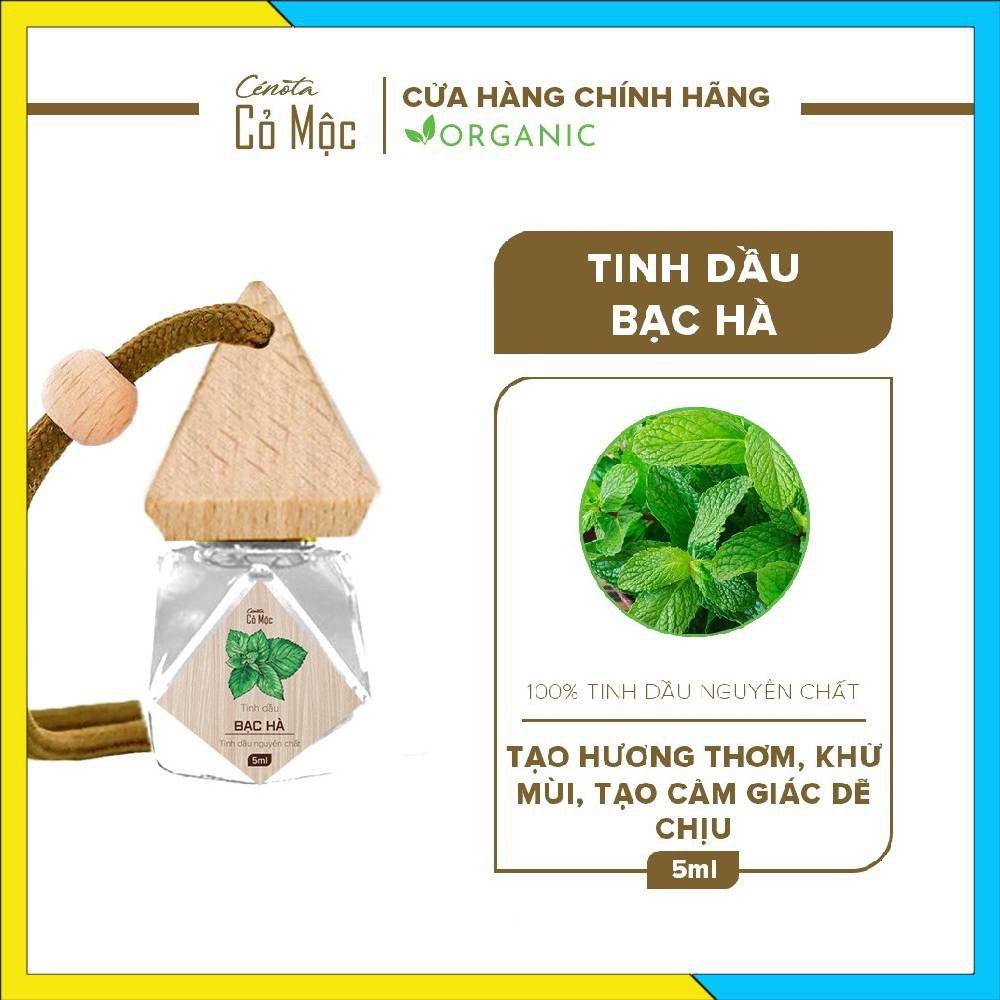 [Chính hãng] Tinh dầu Cenota cỏ mộc treo xe hương bạc hà 5ml cho cảm giác thư thái, dễ chịu - Mã DR24