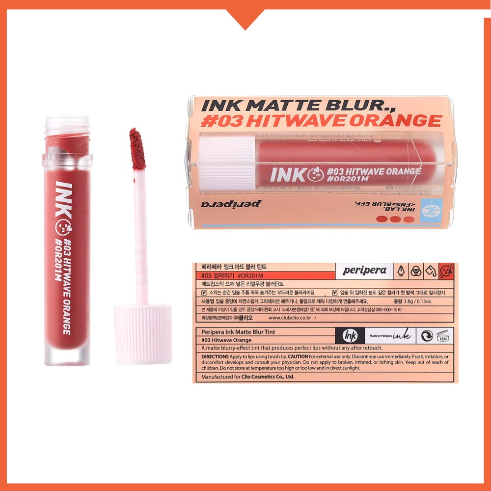 Son Kem Lì Peripera Ink Matte Blur Tint Siêu Mịn - Hàn Quốc 3.8gr (có Bill)