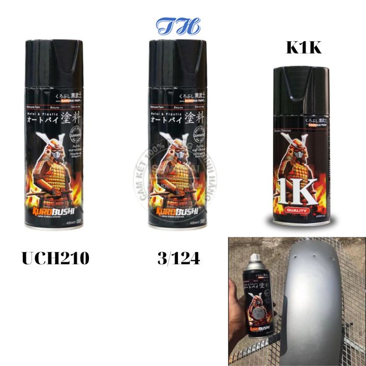 Combo  Loại 3 Chai Sơn Samurai  Màu Bạc Gồm: UCH210 - 3/124 - K1K