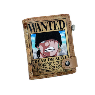 Anime One Piece Ngắn Ví Da PU Roronoa Zoro Đựng Thẻ Ví