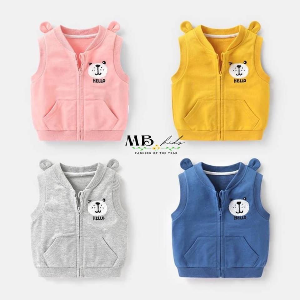 Áo gile cho bé trai bé gái chất nỉ da cá dễ thương cho bé  7-19kg