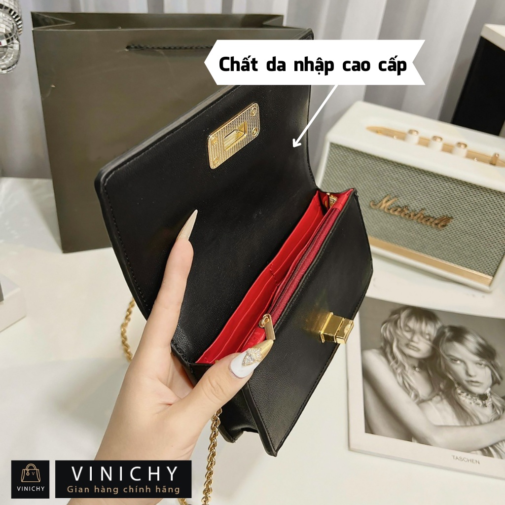 Túi xách nữ đeo chéo, đeo vai, túi đi chơi, đi học VINICHY, da đẹp, thời trang cao cấp size 19cm HA186