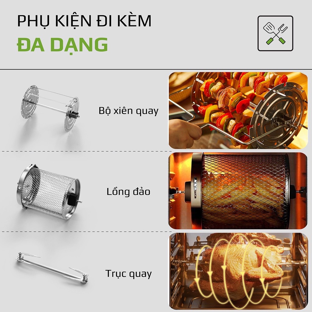 Nồi Chiên Không Dầu OLIVO AF12 Dung Tích 12L Công Suất 1800W Chính Hãng BH 24 Tháng Thương Hiệu Mỹ.