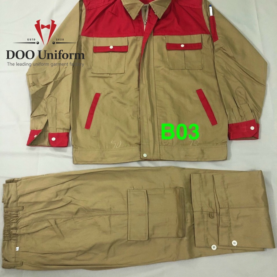 [DOO SAFETY] Bộ đồ bảo hộ nam, chất liệu vải kaki dày dặn