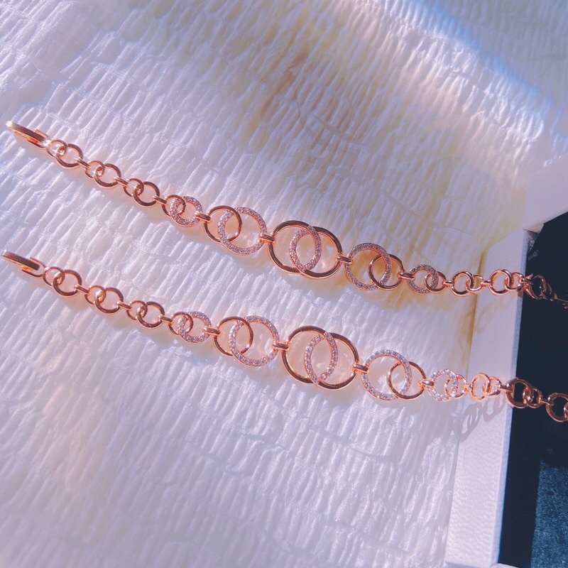 Lắc tay cam kết không đen không gỉ k bay màu có điều chỉnh size hoạ tiết tròn
