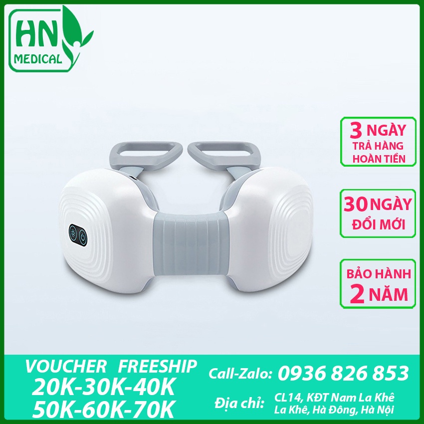 Máy Massage Cổ Cơ Năng, Chườm Nóng - Đa Năng Cho Cổ, Đùi, Chân, Tay, Thắt Lưng. Sạc Type-C