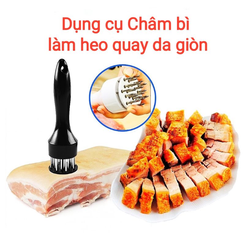 Dụng cụ xăm xâm bì châm bì đâm dầm thịt làm mềm thịt  làm lợn heo quay da giòn bít tết tẩm ướp gia vị Misy Home