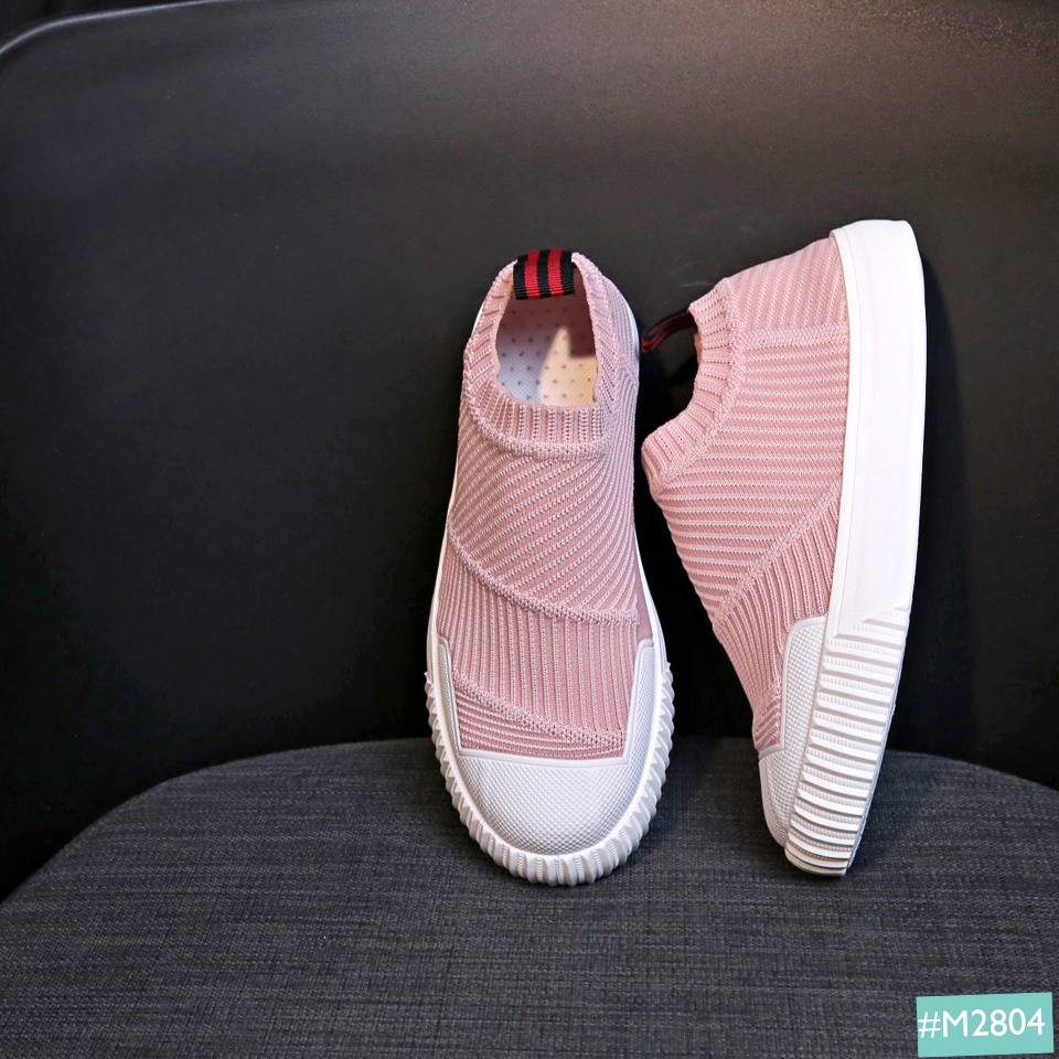 Giày Lười Nữ Kiểu Dáng Thể Thao Cổ Chun MINSU M2804, Slip On Bata Sneaker Hàn Quốc Cổ Chun Cho Bạn Nữ Thích Tối Giản