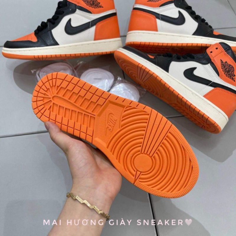 _giày thể thao nam nữ sneaker, giày jocdan cam đen cao cổ 11,jd1 full bill full box