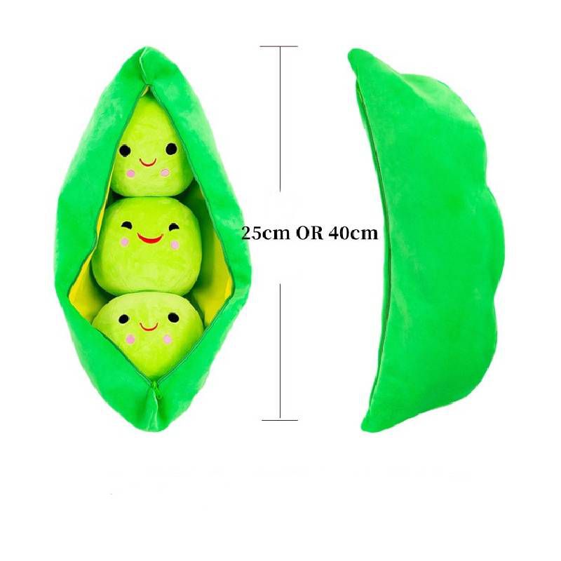 Thú nhồi bông 25/40cm hình 3 hạt đậu Hà Lan thích hợp làm quà tặng cho bé