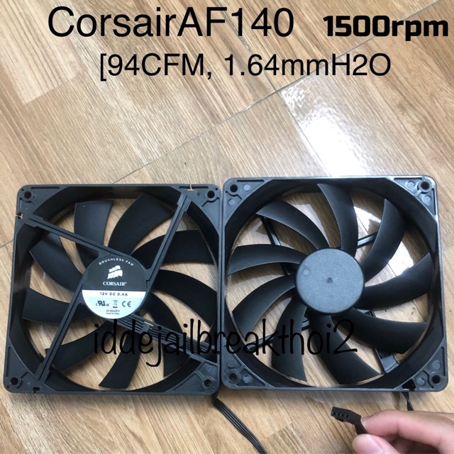 Fan case Corsair AF 140MM 4Pin từ AIO H110 tốc 1500RPM