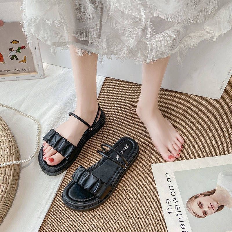 Dép lê nữ 2 kiểu đeo Free ship. sandal nữ đế 2cm mã 56