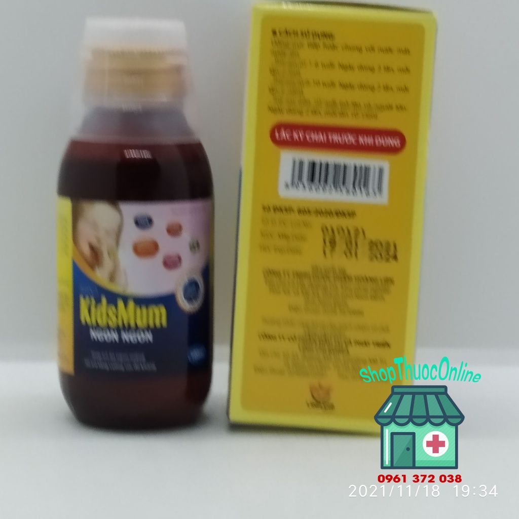 Siro Kidsmum Ngon Ngon - Siro giúp trẻ ăn ngon miệng chai 100ml