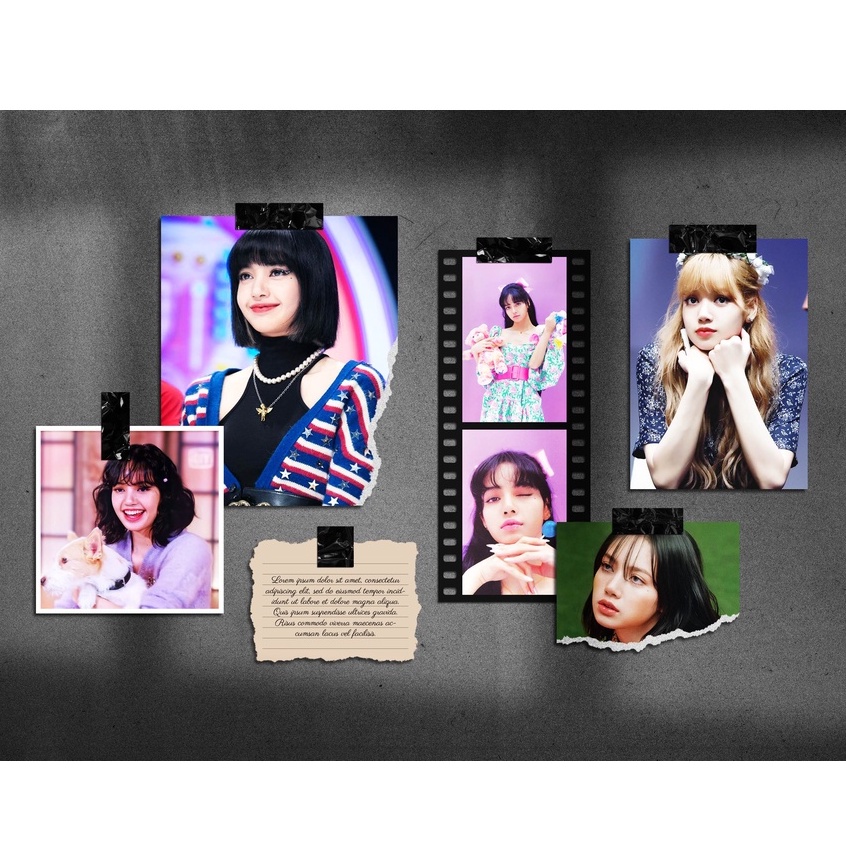 Hình dán Lisa Blackpink khổ a4 chưa cắt