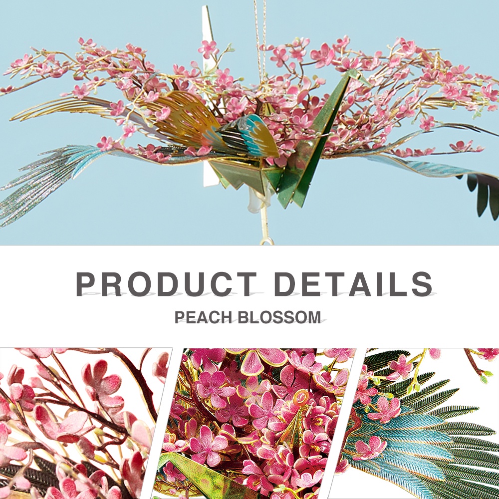 Set đồ chơi lắp ráp PIECECOOL mô hình 3D kim loại kiểu dáng hoa và chim tùy chọn làm quà tặng lễ tình nhân