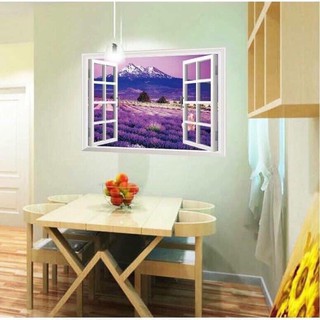 [6 mẫu] Decal dán tường mẫu cửa sổ 3D