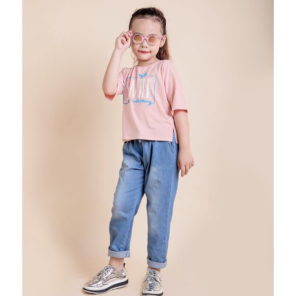 Áo thun BG họa tiết chữ Smile Sunshine Lovekids LK0108