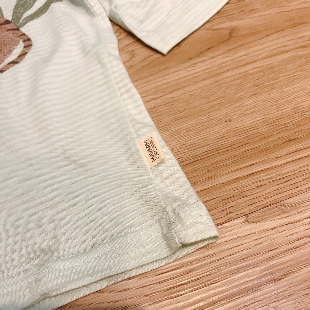 [Organic cotton] Áo tay lỡ cotton giấy in hình hổ Mavarm. HA0942