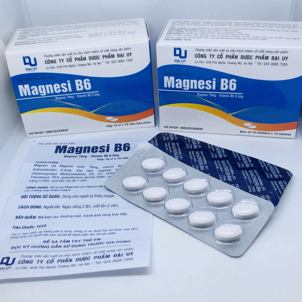 Magnesi B6 hộp 100 viên - Bổ sung Magnesi và vitamin B6