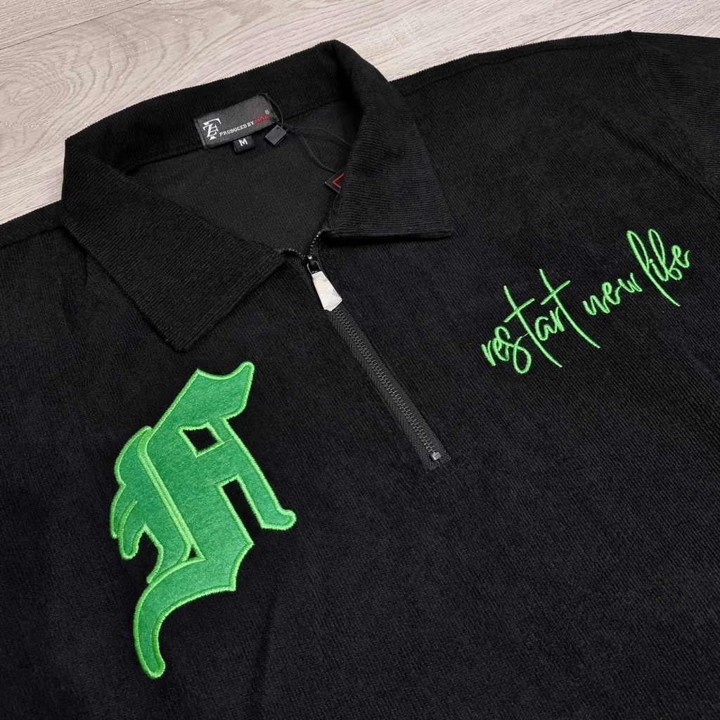 Áo Thun Polo Chất Nhung Tăm Dáng Oversize by FAZA