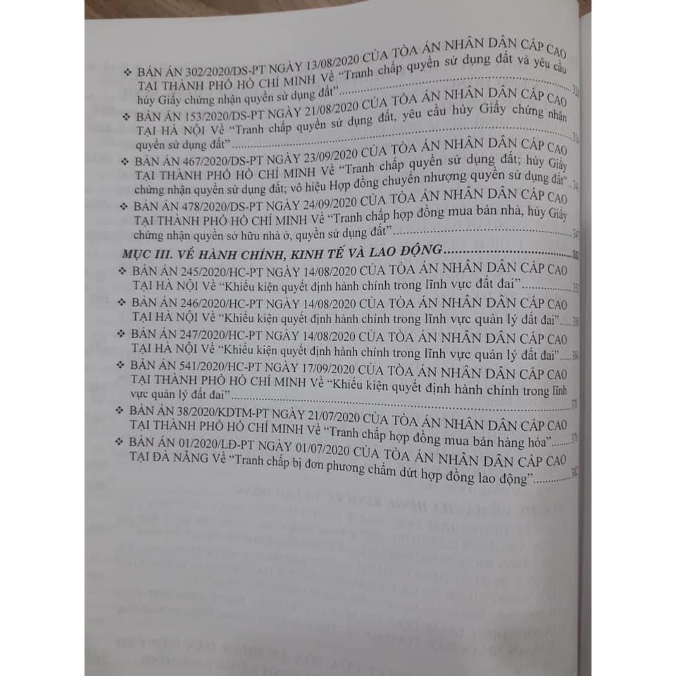 Sách- Tuyển chọn quyết định giám đốc thẩm và bản án của tòa án nhân dân tối cao và hệ thống 39 án lệ