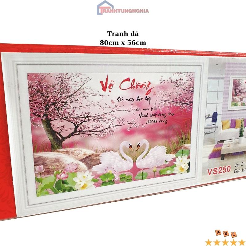 Tranh đính đá, tranh thêu chữ thập vợ chồng công