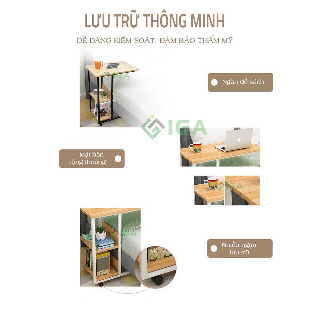 Bàn ăn, bàn trà khung sắt có bánh xe tiện di chuyển - GM22
