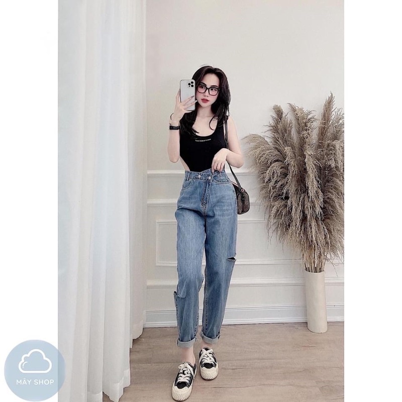 Quần jeans baggy cạp chéo siêu chất