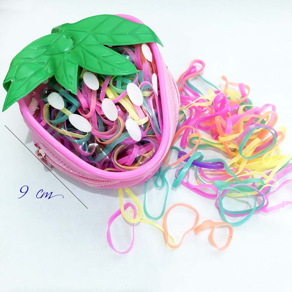 Túi thun cột tóc màu kèm túi nhựa có dây kéo DTOnline