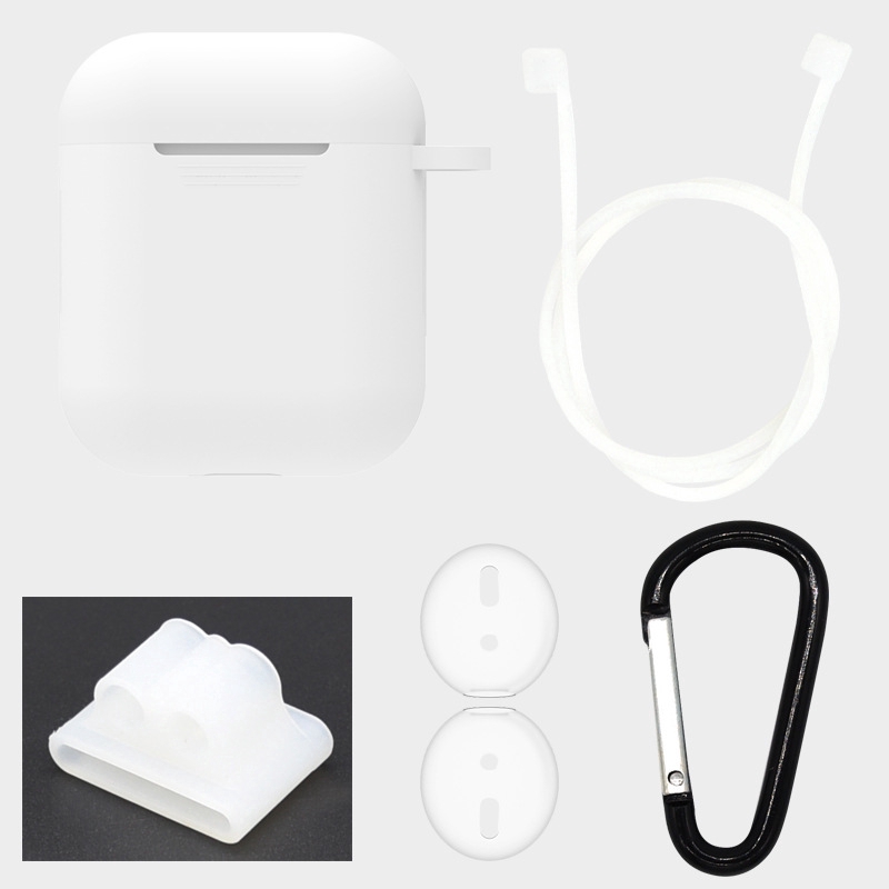 Bộ phụ kiện vỏ silicone bảo vệ chống thất lạc cho hộp sạc tai nghe AirPods | BigBuy360 - bigbuy360.vn
