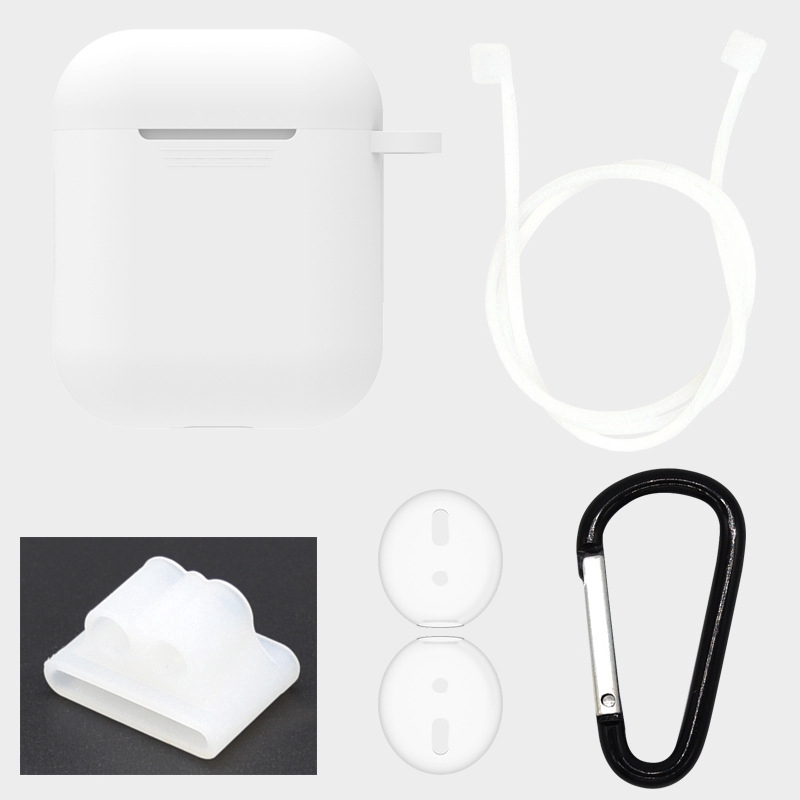 Bộ phụ kiện vỏ silicone bảo vệ chống thất lạc cho hộp sạc tai nghe AirPods