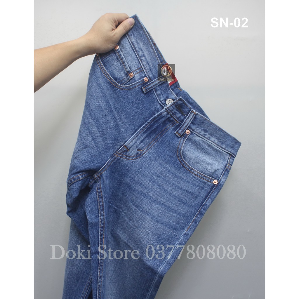 Quần Jean Ống Suông Nam Cao Cấp Xanh Dương, Quần Jean Nam Kiểu Dáng Chững Chạc Lịch Sự - DOKI SN-02
