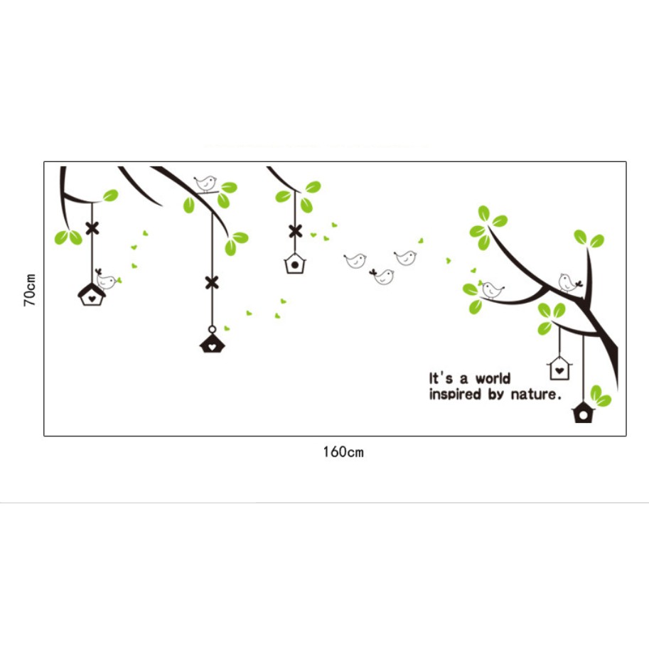 decal trang trí nhánh cây xanh